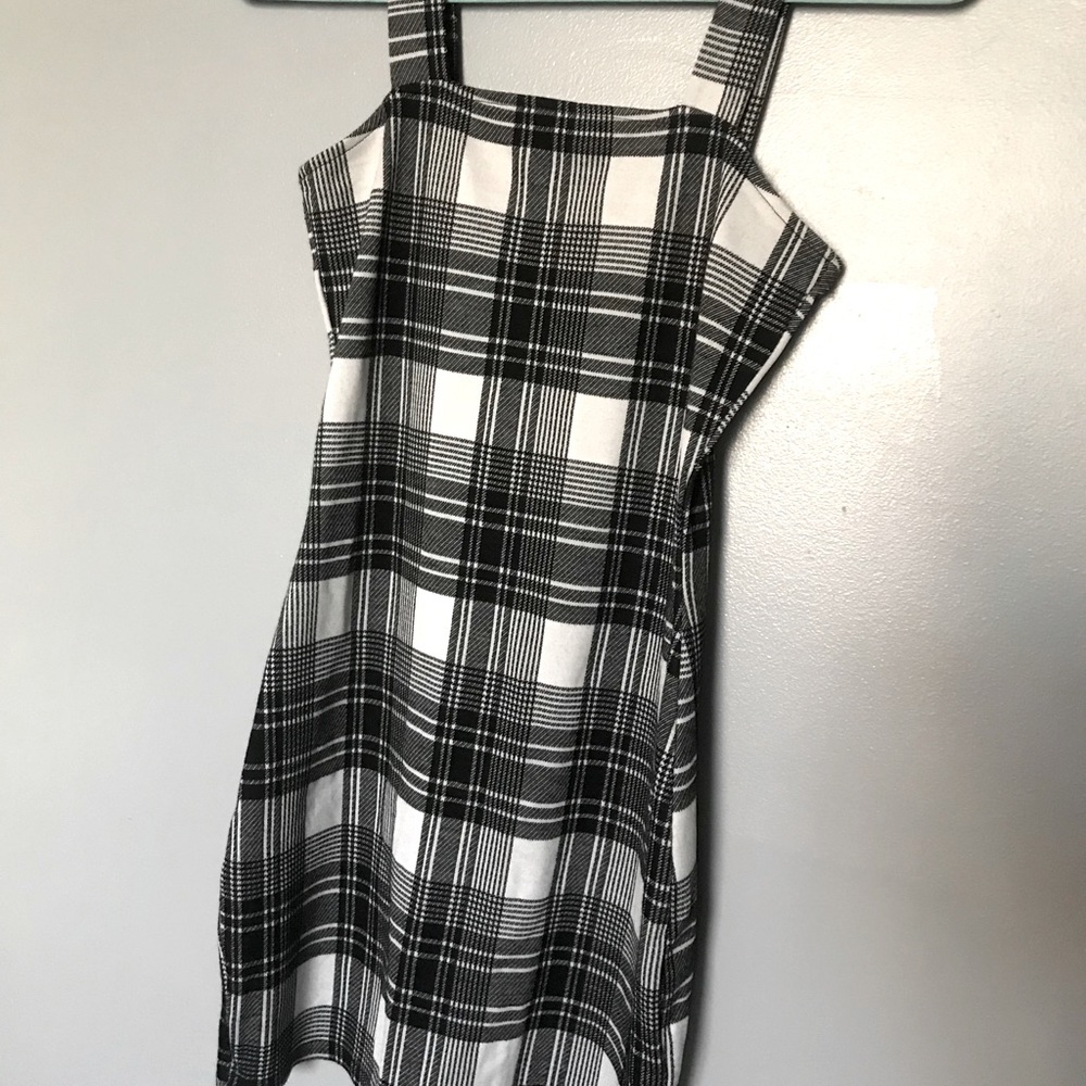 H&M divided plaid bodycon mini dress